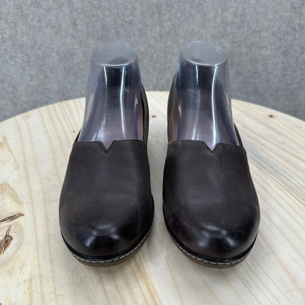 Alegria Liliana Wedge Pumps 7.5-8 Brown Leather Slip On Comfort Shoes